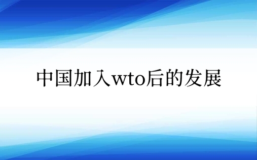 中国加入wto后的发展